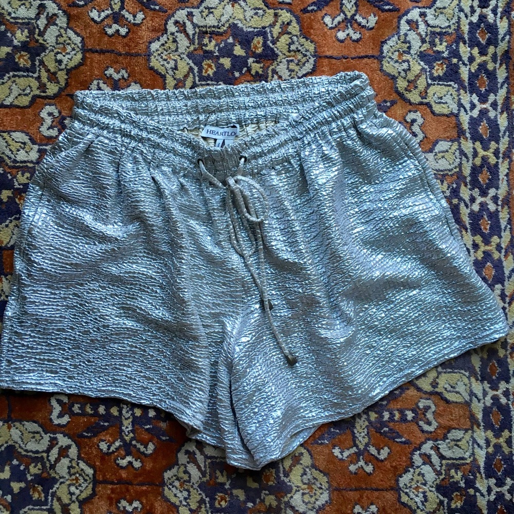 Silver Metallic Shorts from Anthropologie
